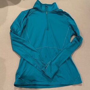 Athleta Teal Quarter-Zip Sweatshirt